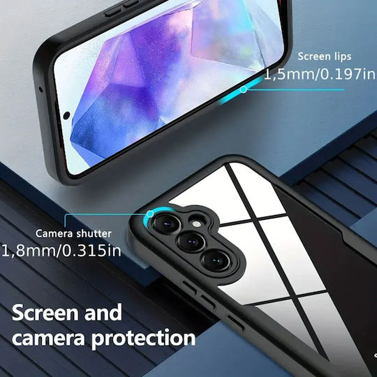 Techsuit ColorVerse 360 Full Cover Silicone Set with Tempered Glass Blue (Galaxy A55)
