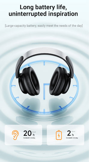 Awei Wireless / Wired Over Ear Headphones with 16 hours of Operation Black