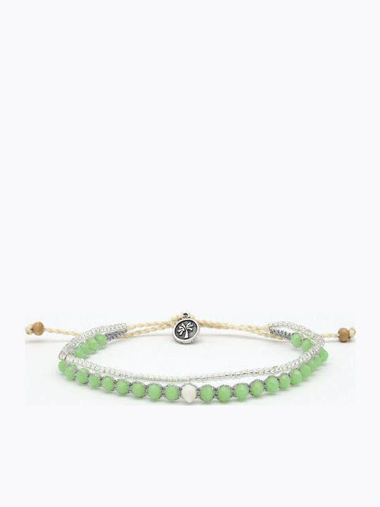Synchronia Green Cord Ankle Bracelet 7cm