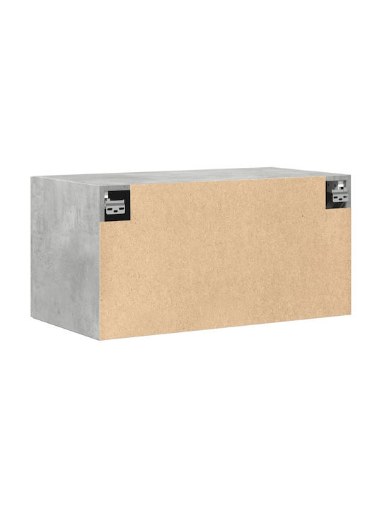 Wand Wohnzimmer Schrank aus Spanplatte Grau 80x42.5x40cm
