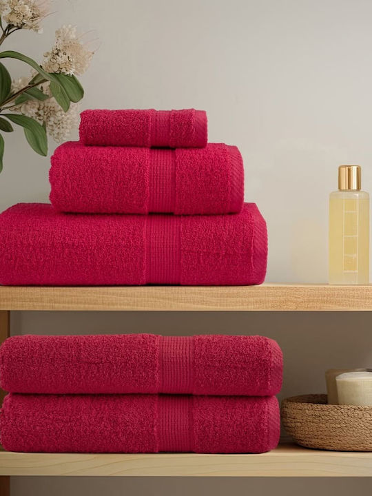 vidaXL Bath Towel 100x150cm Red 10 Pieces Weight 600gsm