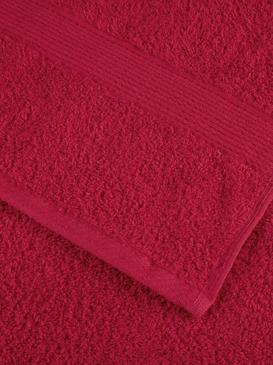 vidaXL Bath Towel 100x150cm Red 10 Pieces Weight 600gsm