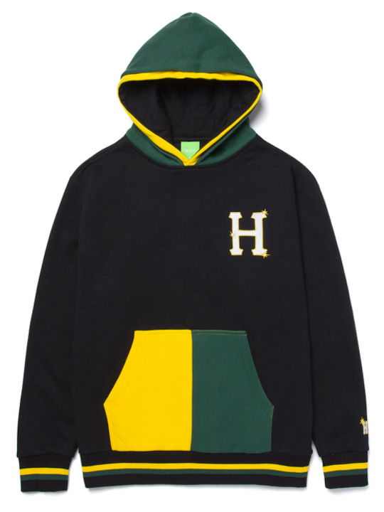 HUF Men's Sweatshirt with Hood and Pockets Black