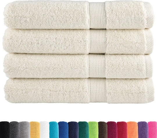 vidaXL Set 4 Hotel Pool and Beach Towels 200x80 cm 600gsm Beige