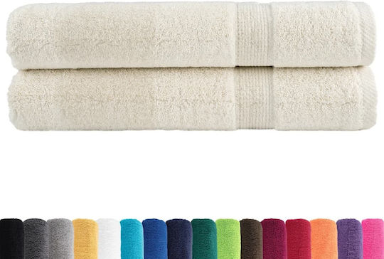 vidaXL Set 2 Hotel Pool and Beach Towels 200x80 cm 600gsm Beige