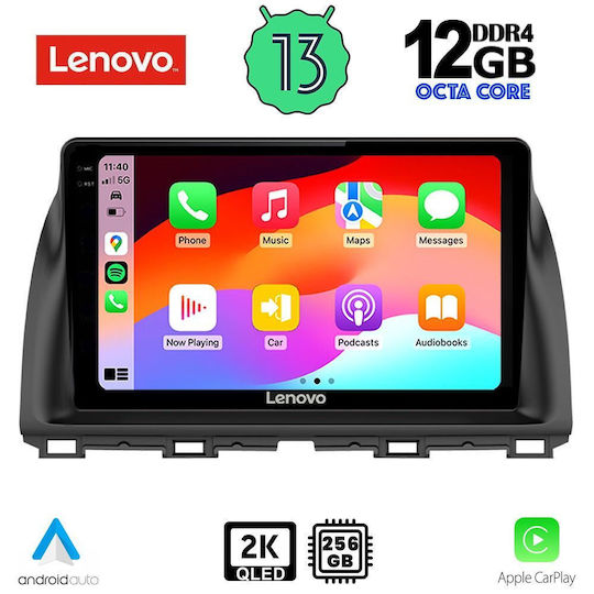 Lenovo Ηχοσύστημα Αυτοκινήτου για BMW X1 / X3 / X4 Mazda CX-5 2013-2017 (Bluetooth/USB/AUX/WiFi/GPS/Apple-Carplay/Android-Auto) με Οθόνη Αφής 10"