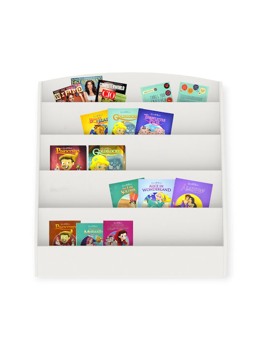 Bibliotecă Etaj Lemn Alb 80x30x80cm