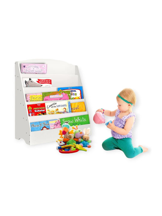 Bibliotecă Etaj Lemn Alb 80x30x80cm