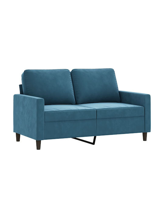 Living Room Furniture Set 2-Seater & 2-Seater & Stool Blue