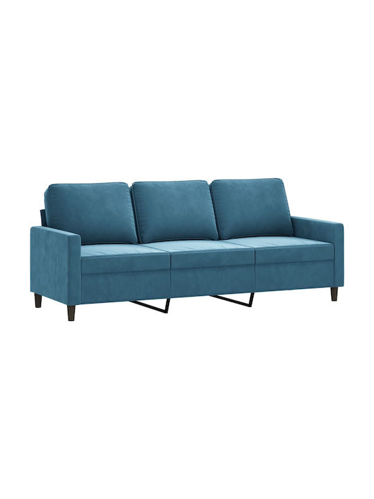 Living Room Furniture Set 2-Seater & 2-Seater & Stool Blue