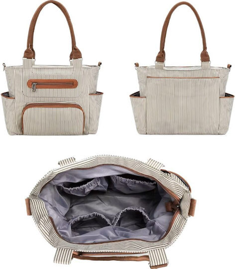 Queen Mother Wickeltasche-Wickeltasche Schulter/Hand Striped White-Grey