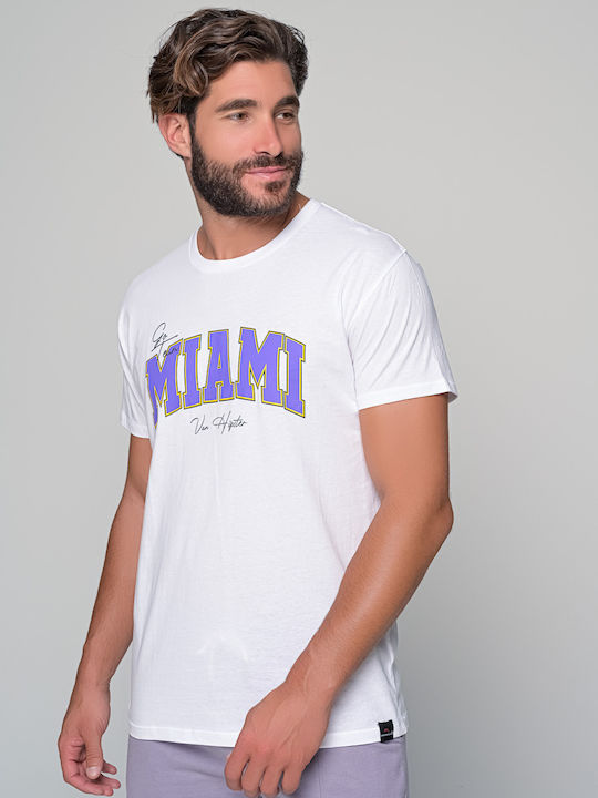 Van Hipster Bărbați T-shirt Sportiv cu Mânecă Scurtă Alb