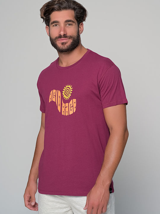 Van Hipster Bărbați T-shirt Sportiv cu Mânecă Scurtă Violet