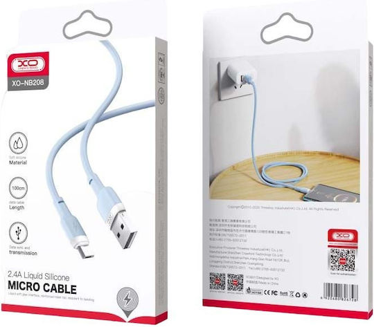 XO Regular USB 2.0 to micro USB Cable Μπλε 1m 1τμχ