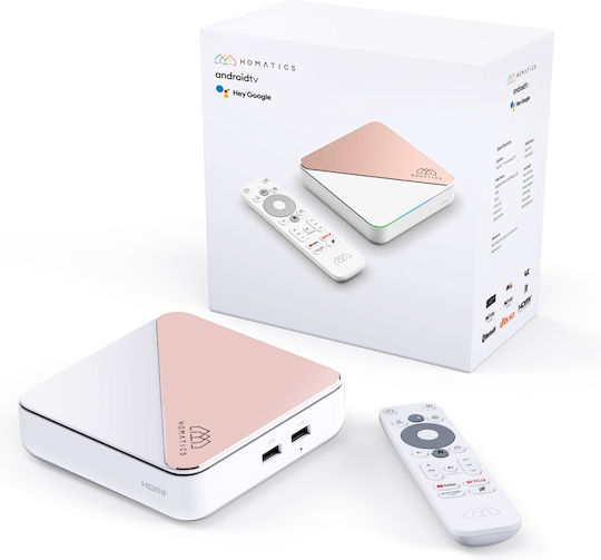 Homatics TV Box R 4K Plus BOXR4KPLUS 4K UHD with WiFi USB 2.0 / USB 3.0 / USB 3.1 (USB-C) 4GB RAM and 32GB Storage Space with Operating System Android 11.0 and Google Assistant