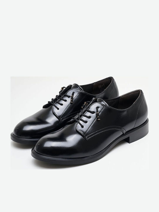Women's Leather Oxford Shoes Black