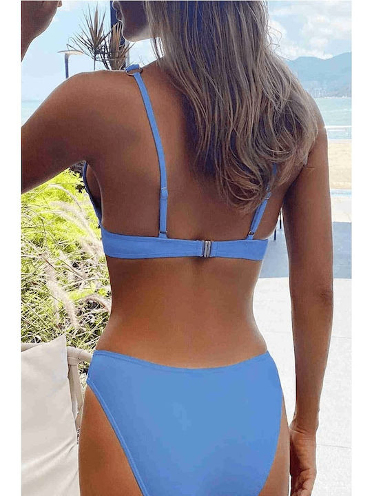 AngelSin Bikini Set Top & Slip Bottom Blue