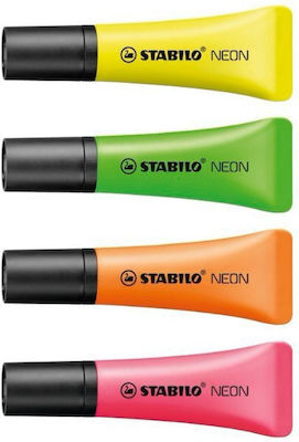 Stabilo Neon Mesh 4 Pcs Orange Green Yellow Pink