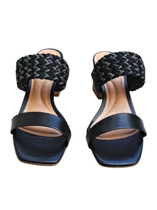 Mules mit Hoch Absatz in Schwarz Farbe
