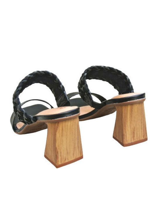 Mules mit Hoch Absatz in Schwarz Farbe