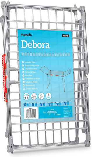 Massido Debora Πτυσσόμενη Απλώστρα Δαπέδου Ανοξείδωτη με Μήκος Απλώματος 19m
