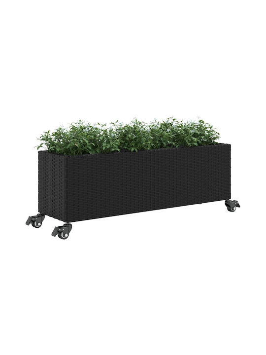 vidaXL Garten Blumenkasten Kunststoff Schwarz 107x32x38cm.