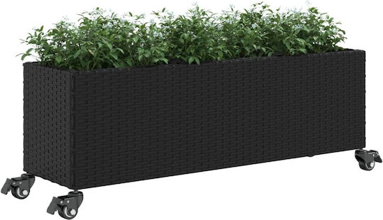 vidaXL Garden Planter Box Plastic Black 107x32x38cm.