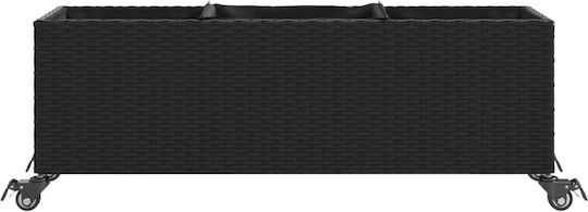 vidaXL Garden Planter Box Plastic Black 107x32x38cm.