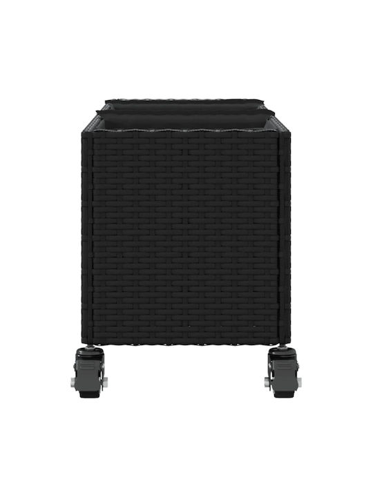 vidaXL Garten Blumenkasten Kunststoff Schwarz 107x32x38cm.