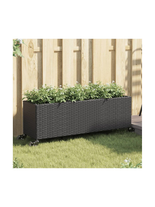 vidaXL Garten Blumenkasten Kunststoff Schwarz 107x32x38cm.