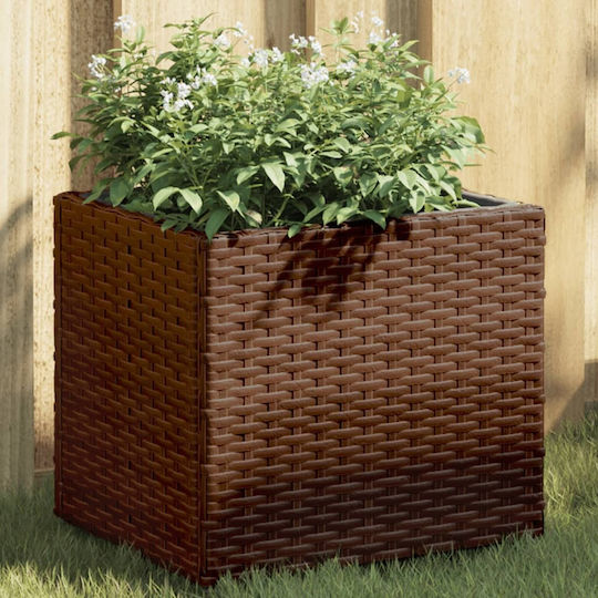 vidaXL Ζαρντινιέρα Πλαστική Καφέ 36x30x32εκ.