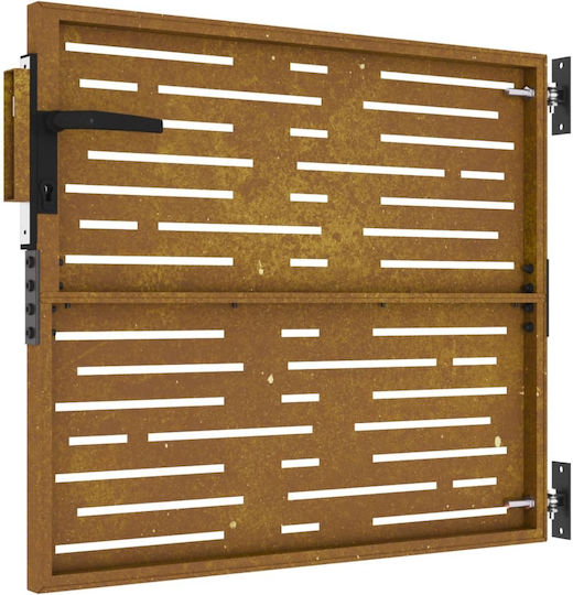 vidaXL Metal Fence Gate in Brown Color 75x85cm