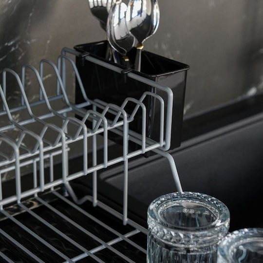 Max Home Στραγγιστήρι Νεροχύτη Μεταλλικό Γκρι 44x32x21.5cm