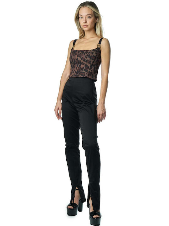 Women's Crop Top Animal Print Brown