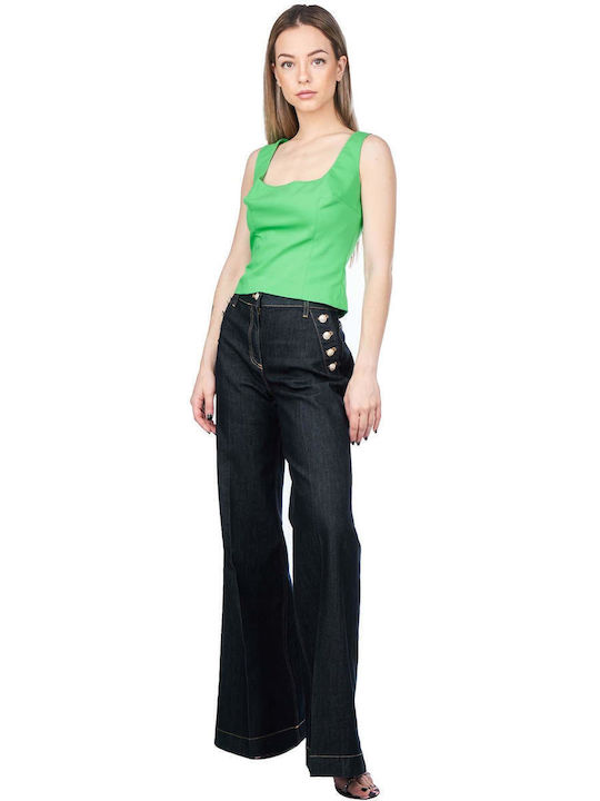 Γυναικείο Crop Top Αμάνικο Πράσινο