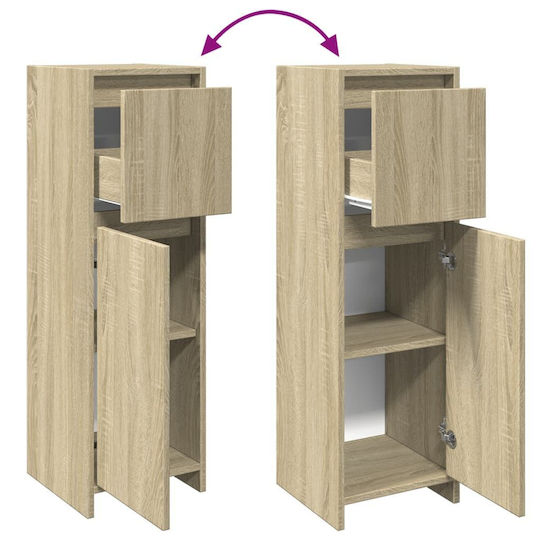 vidaXL Wall Hung Cabinet Bathroom Column Cabinet L30xD30xH95cm Sonoma