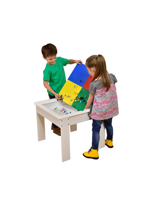 Kids Table and Chairs Set made of Wood White