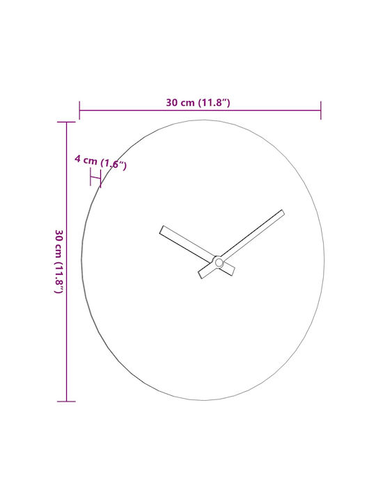 vidaXL Silent Wall Clock Wooden Yellow Ø30cm