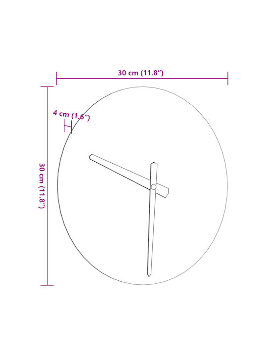 vidaXL Αθόρυβο Ρολόι Τοίχου Ξύλινο Κίτρινο Ø30cm