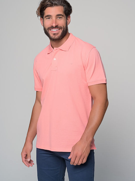 Van Hipster Men's Athletic Short Sleeve Blouse Polo Orange