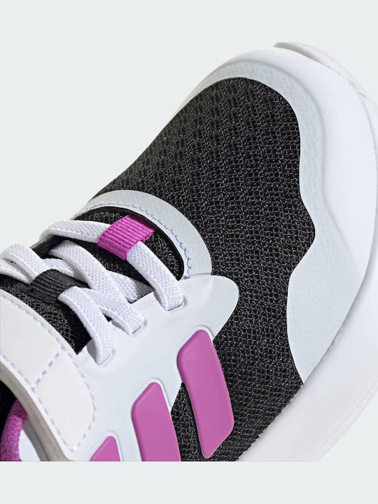 Fortarun Fortarun 3 Kids Sports Shoes Running with Hoop & Loop Closure Core Black / Purple Burst / Cloud White
