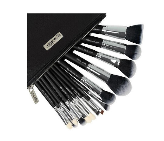 Set 15 Make-up Pinsel Luxorise Silber Tasche inklusive
