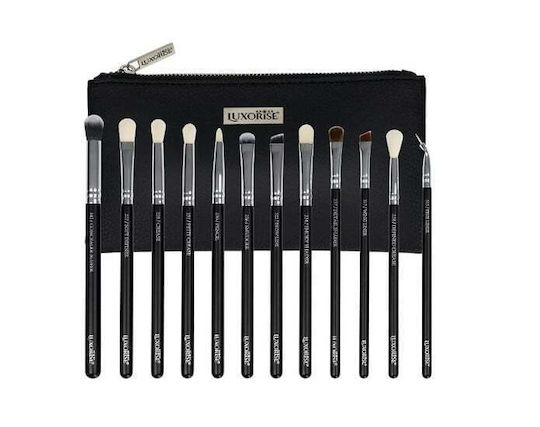 Set 12 Makeup Brushes Luxorise Silver Bag Included