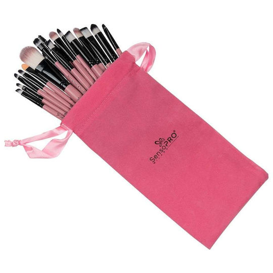 Set 20 pensule de machiaj Sensopro Roz - Cutie de depozitare inclusă