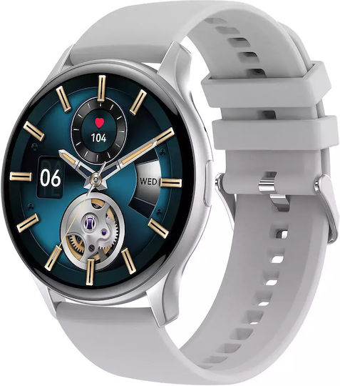 Nubi HK89 Smartwatch με Παλμογράφο (Ασημί)