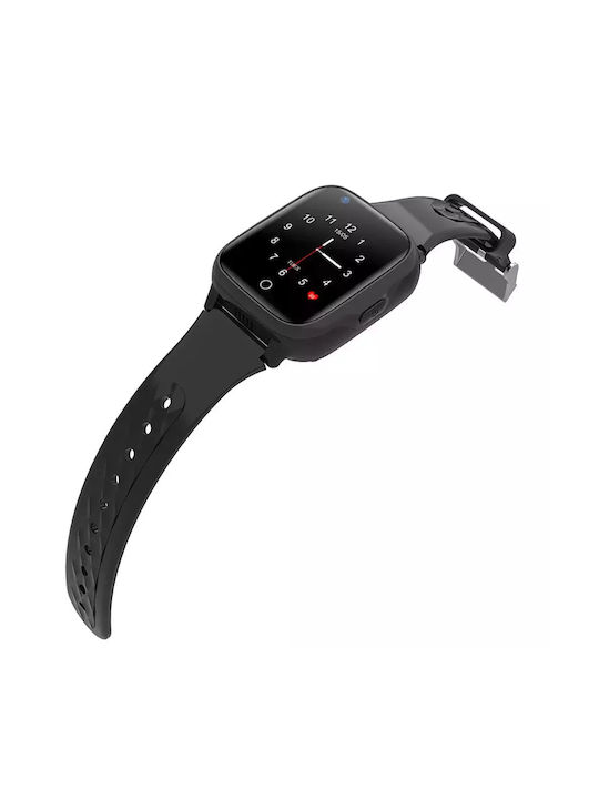 Nubi Smartwatch pentru copii cu GPS și curea din cauciuc/plastic Negru