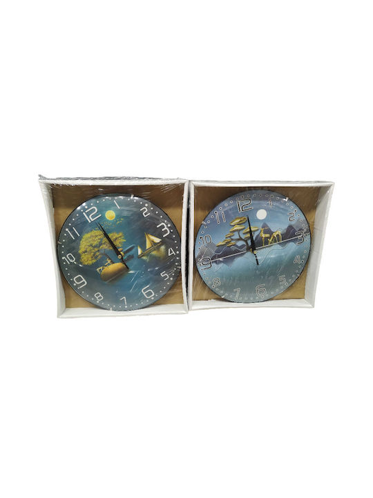 Ceas de Perete Plastic Albastru Ø25cm