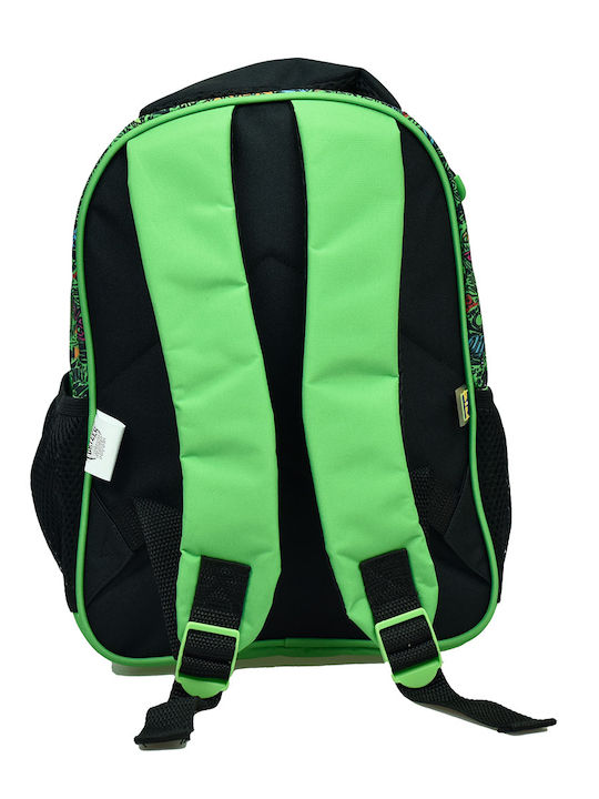 Gim Ninja Turtles Schulranzen Rucksack Kindergarten Schwarz mit Flaschenhalter 12Liter