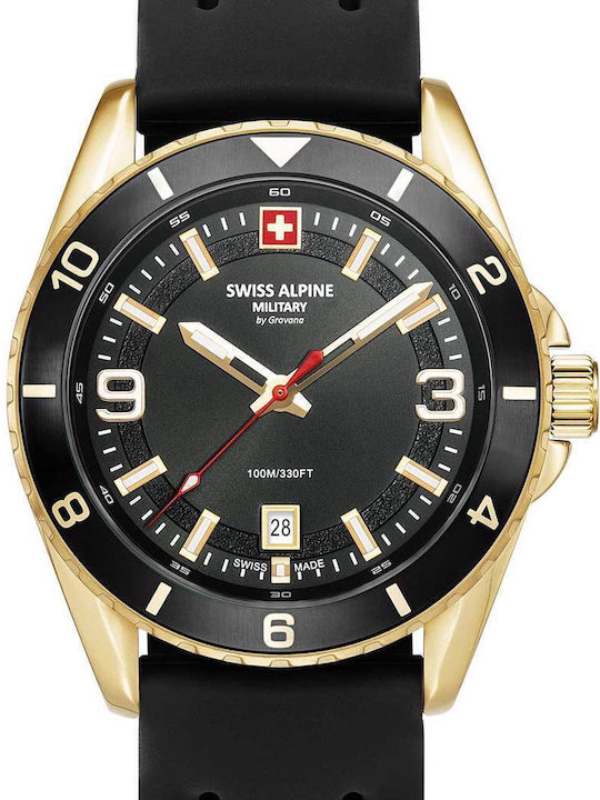 Swiss Alpine Military by Grovana Ρολόι Μπαταρίας με Καουτσούκ Λουράκι Swiss Alpine Military by Grovana Ρολόι Μπαταρίας με Καουτσούκ Λουράκι