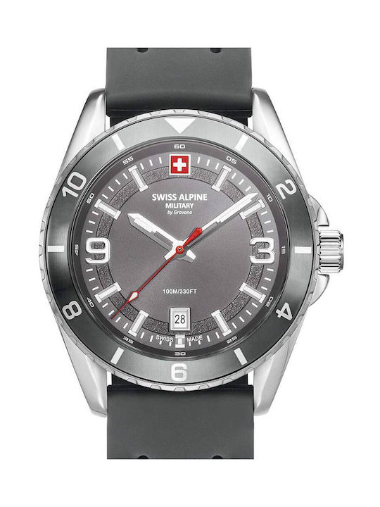 Swiss Alpine Military by Grovana Watch Battery with Gray Rubber Strap